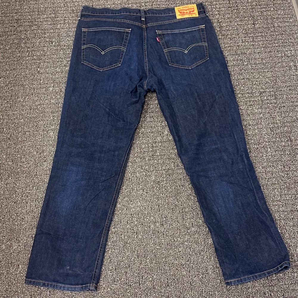 Levis 541 Athletic Taper Jeans Mens 36x30 Dark Wash Indigo Denim Blue Pants - Picture 3 of 7